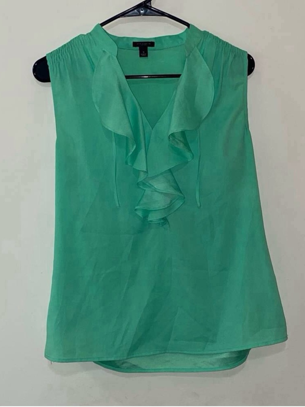 Ann Taylor Mint Green Ruffled Sleeveless Camisole